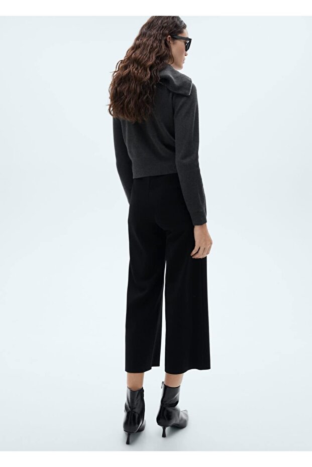 Gerade geschnittene, drapierte Hose - 4