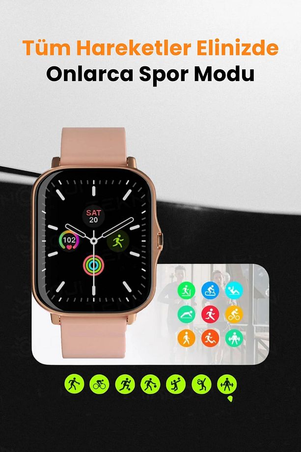 Kadın Akıllı Saat Smart Watch G Mini os ve Android Uyumlu 38mm 2.2inç - 4