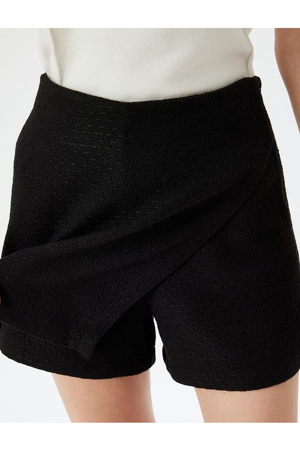 Mini Tüvit Şort Etek Slim Fit - 5