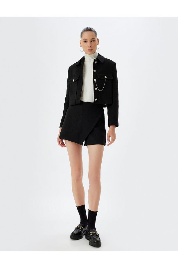 Mini Tüvit Şort Etek Slim Fit - 2