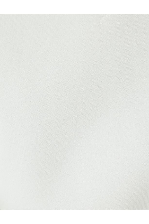 Şardonlu Basic Oversize Sweatshirt Uzun Kollu Bisiklet Yaka Dikiş Detaylı - 6