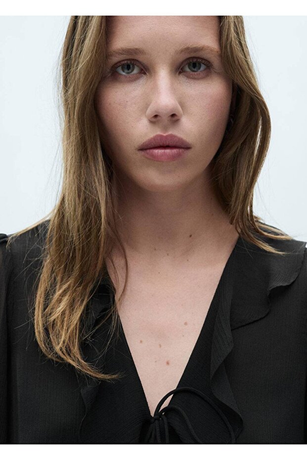 Fırfırlı kısa elbise - 8