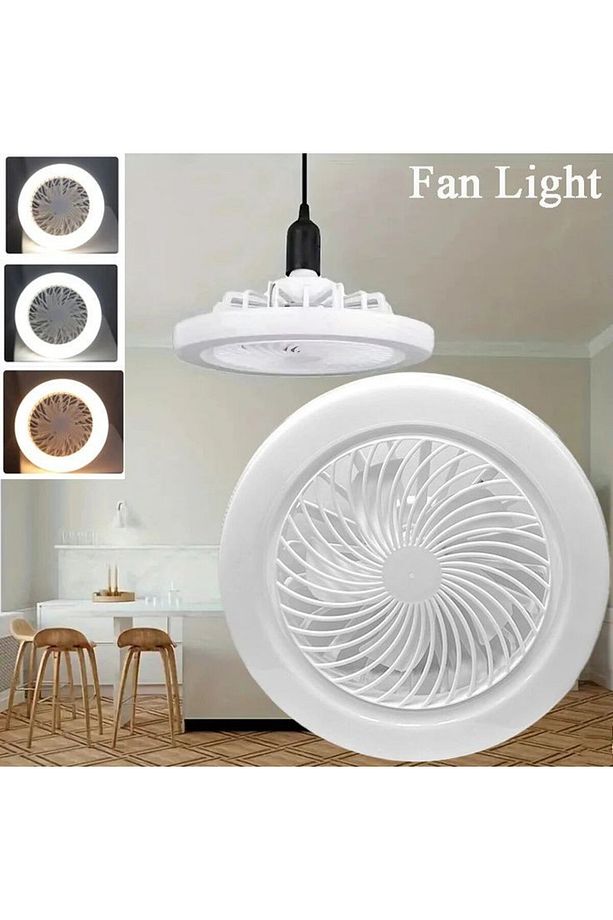 3 Işık Modlu, Dimlenebilir, 3 Fan Hızlı, Kumandalı, Pervaneli, 42 Watt Çok Kaliteli Led Fan Ampul, - 1