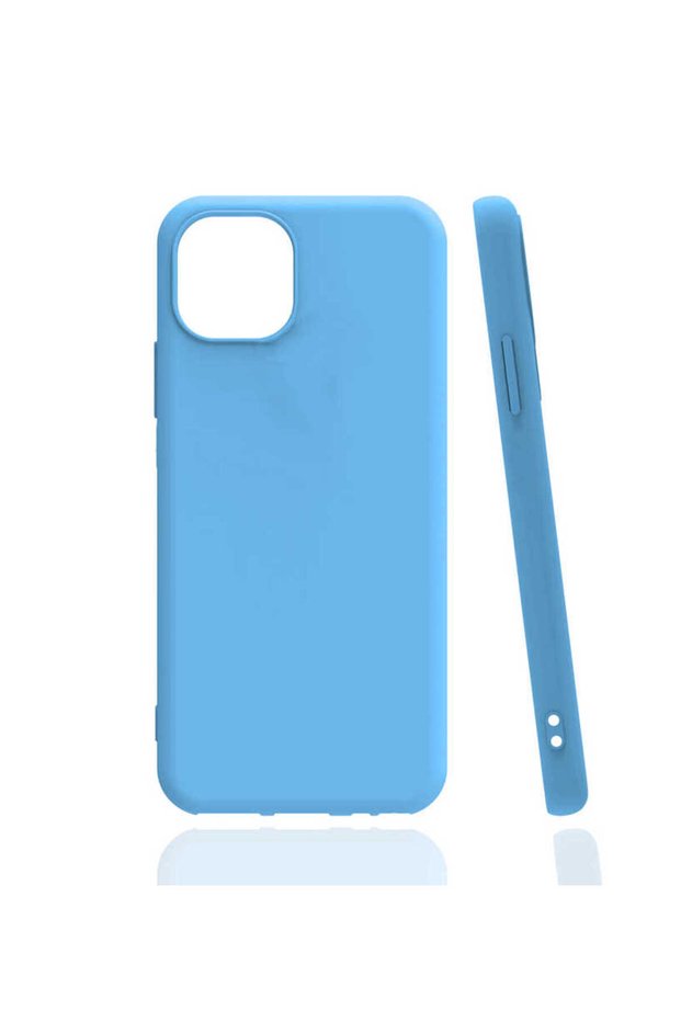 iPhone 13 Pro Max Compatible Soft Smooth Soft Silicone Cover Piping-Blue Light