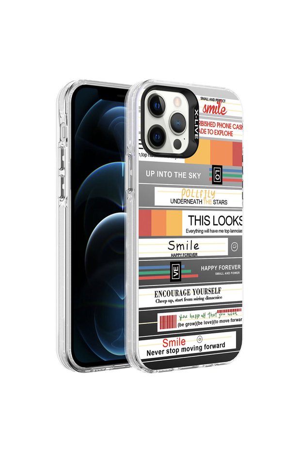 حافظة صلبة منقوشة باللون الفضي من Zore متوافقة مع هاتف iPhone 12 Pro-Mottolar