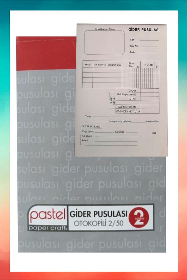 Gider Pusulası 2/50 (A5) Ölçüsü: 14x20 Cm, Otokopili 1 Asıl 1 Suret 2 Nüsha 1 Adet - 3