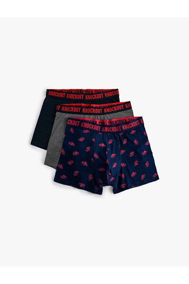 Baskılı Pamuklu 3'lü Boxer Seti - 6