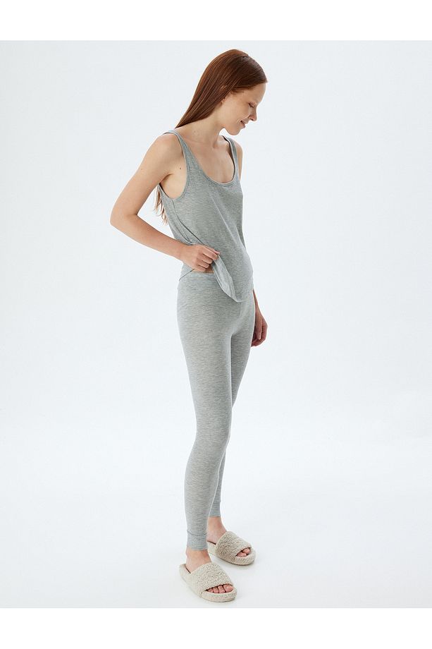 Pijama Altı Fitilli Örme Jogger Standart Bel - 2