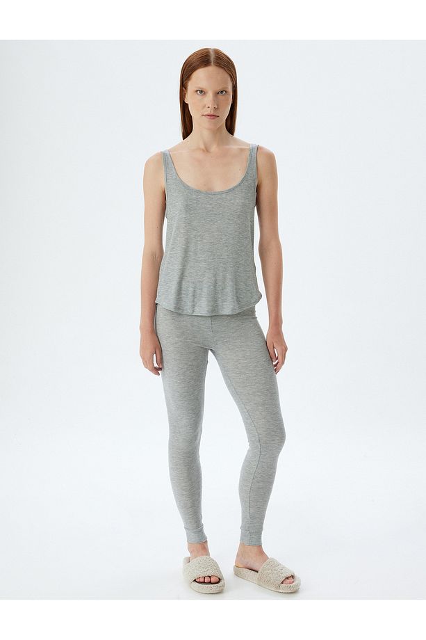 Pijama Altı Fitilli Örme Jogger Standart Bel - 1