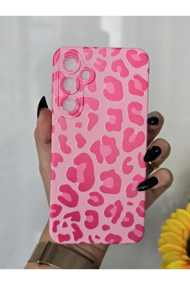 Samsung Galaxy S23 Fe Compatible Launch Leopard Printed Case with Velvet Inside