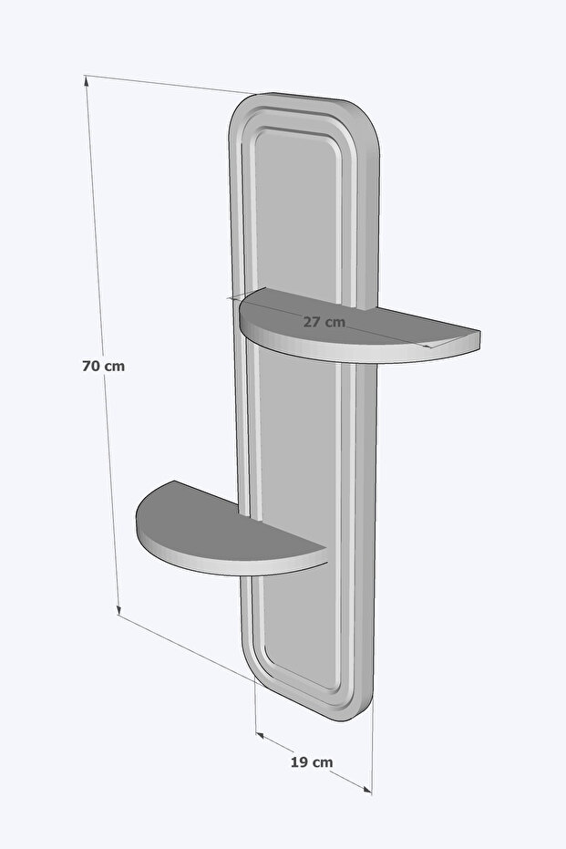 Dekoratif Piramit Mdf Mebran Kaplama Ahşap Desen Duvar Rafı 1 Adet - 3