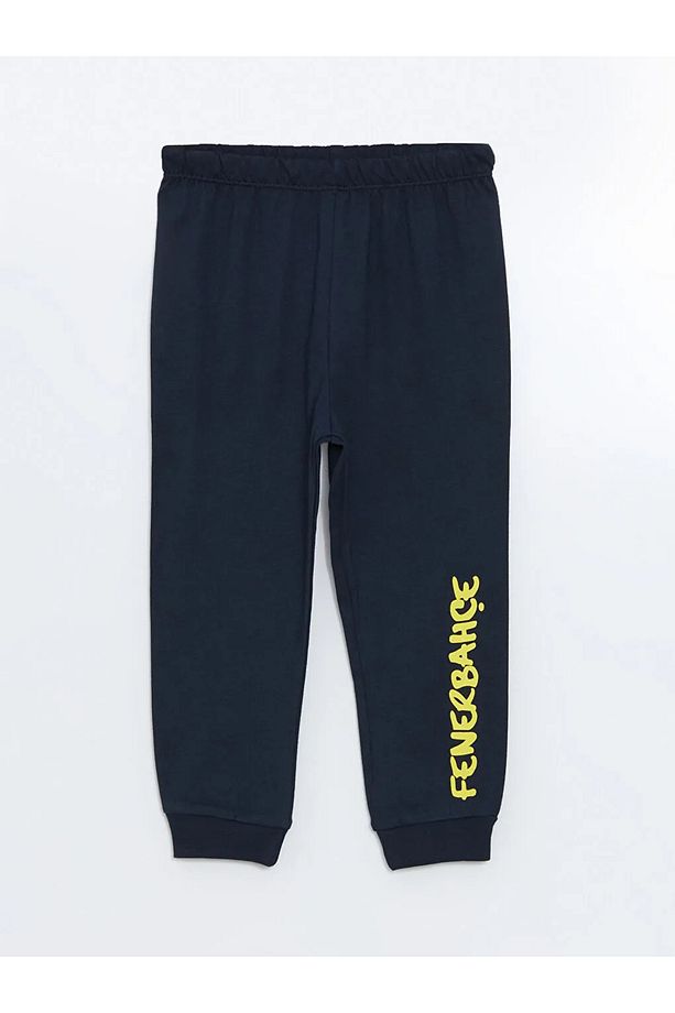 LCW baby Canlı Sarı Bisiklet Yaka Fenerbahçe Baskılı Erkek Bebek Sweatshirt ve Eşofman Alt 2'li - 3