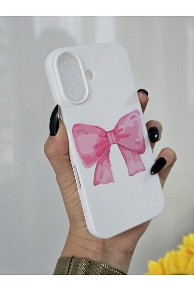 حافظة مطبوعة بشريط مخملي متوافق مع هاتف Iphone 16 - 6