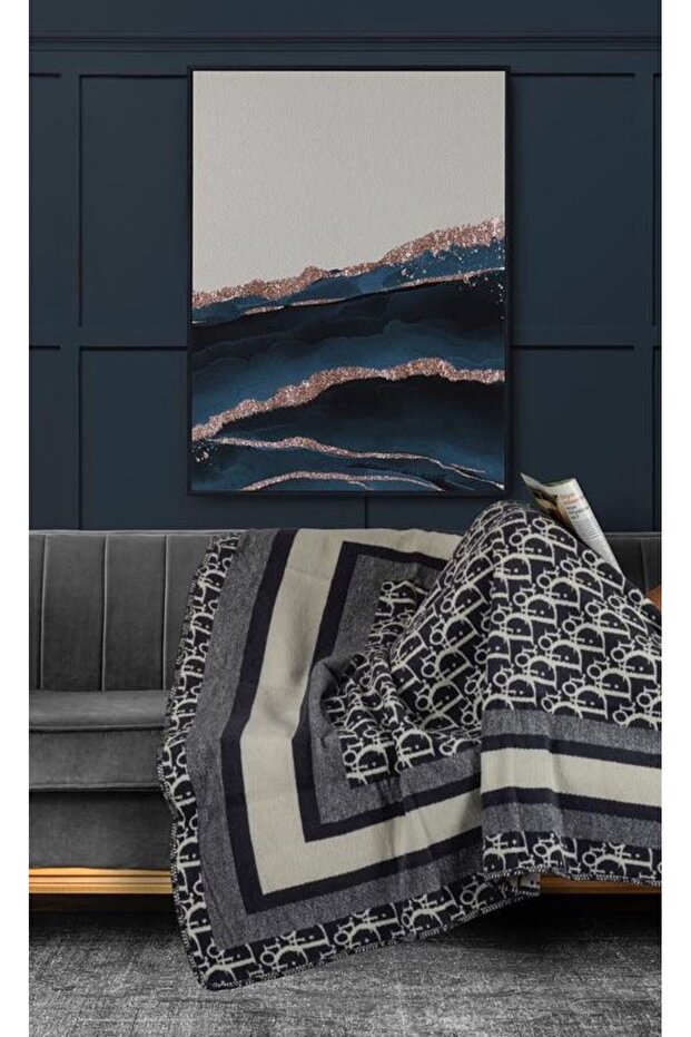 D Desen Yün Throw Battaniye - 1