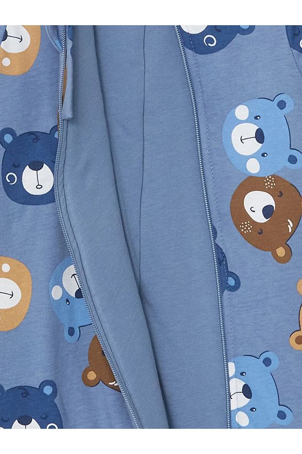 LCW baby Mat Mavi Baskılı 2.5 Tog Uzun Kollu Erkek Bebek Tulum - 2