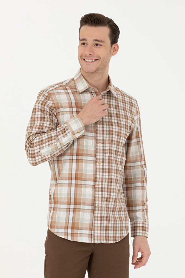 Men's Sand Long Sleeve Shirt 50279511 -Vr085