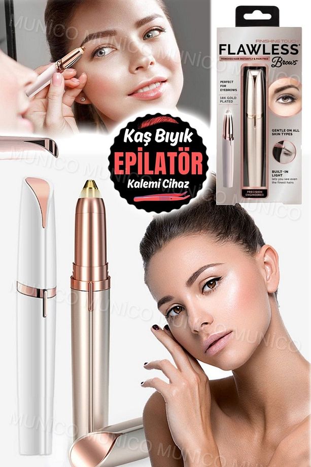 Vücut Burun Kulak Kaş Yüz Bıyık Burun Kıl Kesici Makinesi Mini Pil Şarj Edilebilir Makyaj Epilatörü - 4