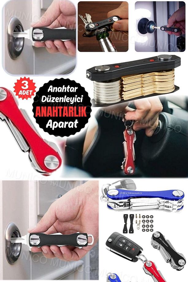 3 Adet Anahtar Düzenleyici Clever Key – Hafif ve Dayanıklı Tasarımıyla Anahtarlarınızı Güven - 5