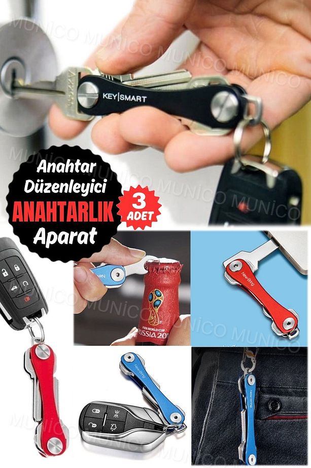 3 Adet Anahtar Düzenleyici Clever Key – Hafif ve Dayanıklı Tasarımıyla Anahtarlarınızı Güven - 3