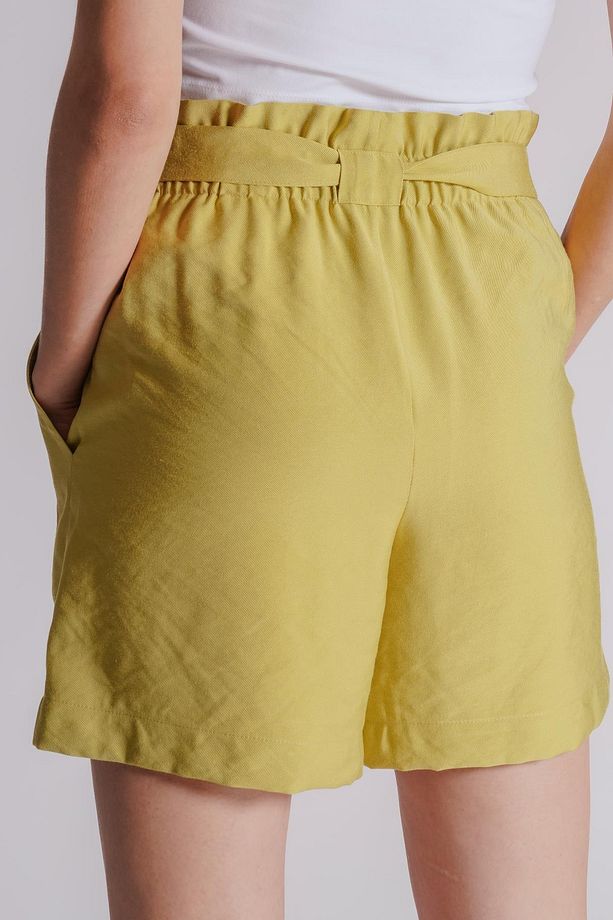 Kadın Yandan Takma Cepli Beli Lastikli Jogger Şort Lime - 7