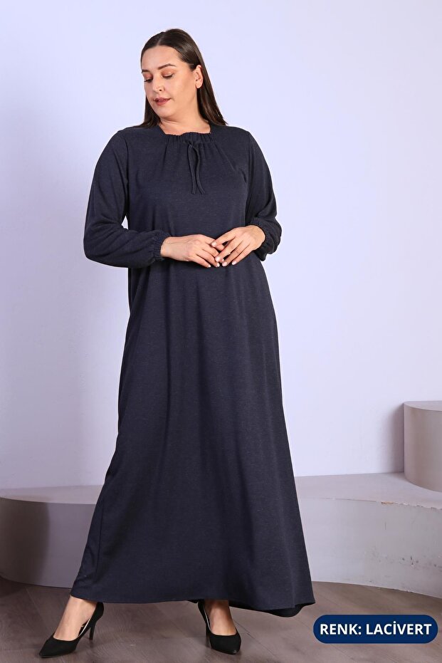 Women's Hijab Large Size Square Collar Long Dress