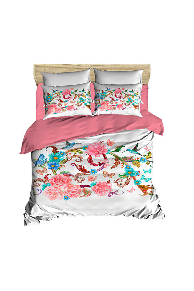 Rose and Birds Double Duvet Cover Set