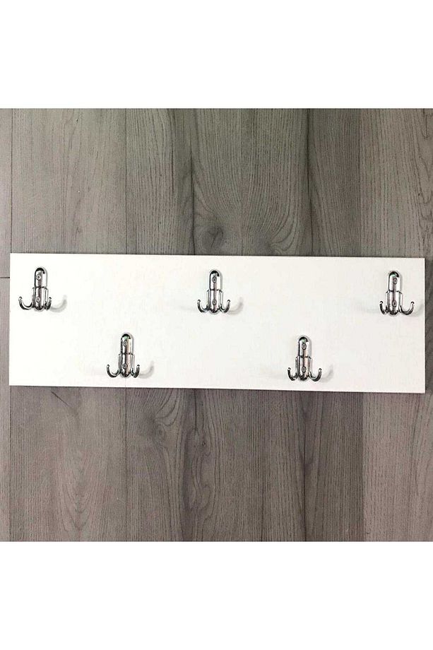 Manolya Ahşap 10'lu Duvar Askısı 17x50 Cm Kapı Arkası Amerikan Askı - 1
