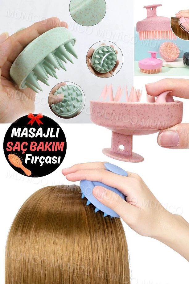 Silikon Dişli Saç Masaj ALeti Hafif Kolay Kullanımlı Duşta Yapabileceğiniz Silikon Saç Masaj Fırçası - 5