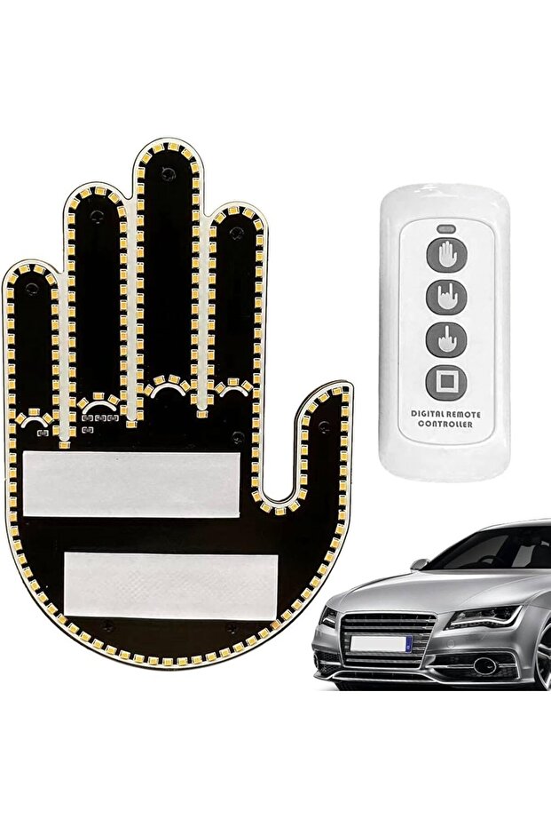 Gesture Uzaktan Kumandalı El Orta Parmak Led Araba Içi Led 3 Farklı Mod - 1