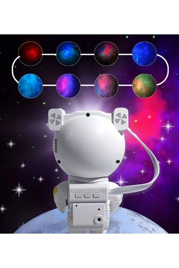 Astronot Projektör Led Işık Lazer Galaxy 360 Yıldız Projeksiyon Aurora Bulutsusu Çocuk Gece Lambası - 5