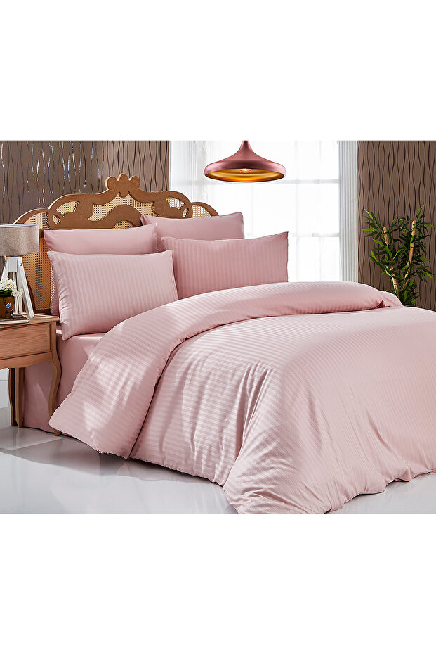 Single Striped Cotton Satin Bedding Set