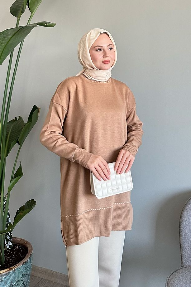 Biyeli Basic Camel Triko Kazak - 2