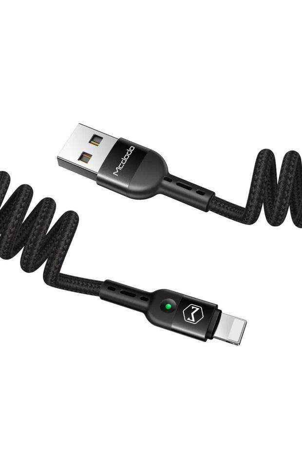 Ca-6410 Iphone 1.8m Qc4 Ledli Şarj Kablosu Elastik - 6