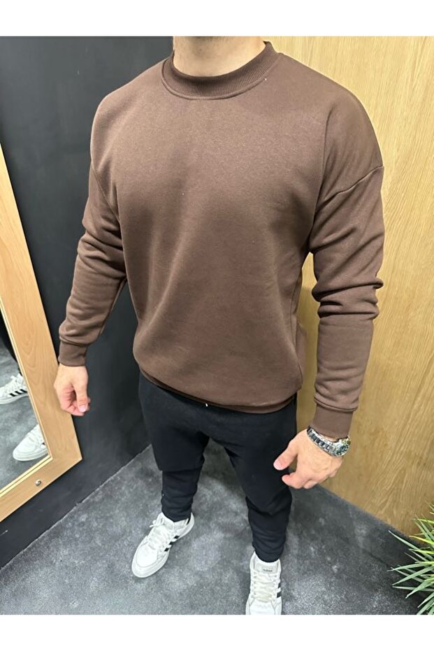 Bisiklet Yaka Sweatshirt-Basic