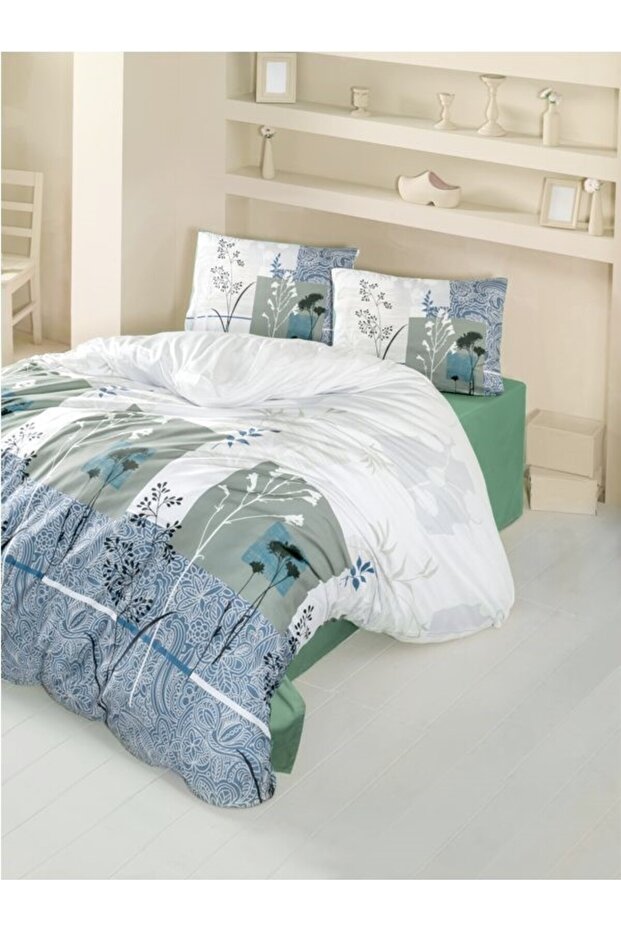 Single Ranforce Duvet Cover Set (ERVA GREEN)