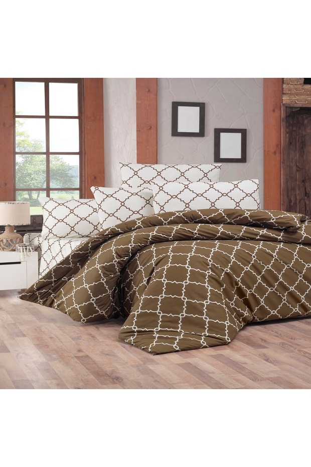 Single Ranforce Duvet Cover Set (Symbol Brown)