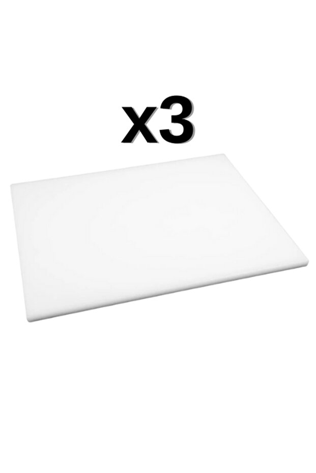 3 قطع 40x25x2 سم لوح تقطيع من البولي إيثيلين أبيض اللون 4719