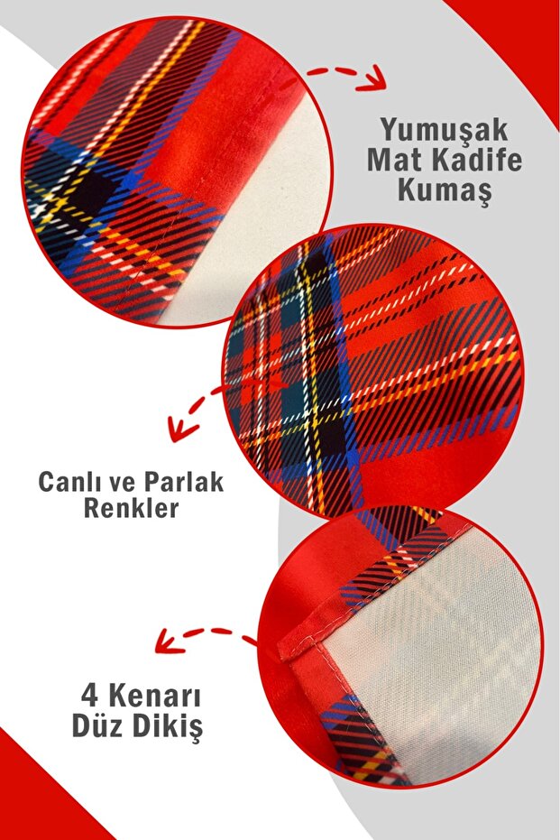 Yılbaşı Özel Set 4 Adet Kırlent 1 Adet Runner - 3