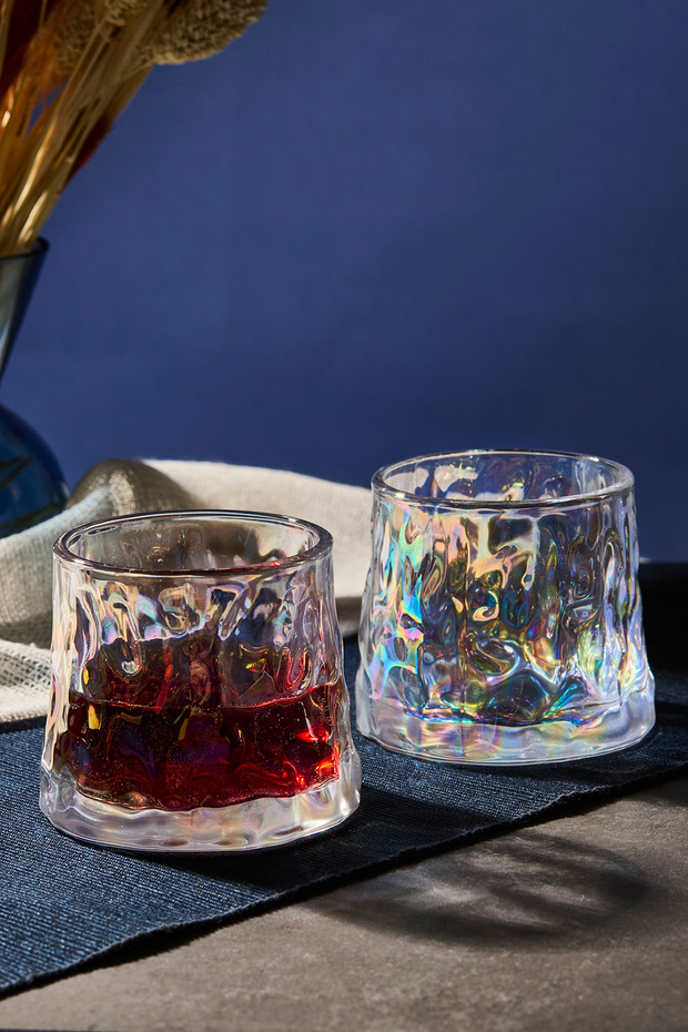 Greta Luster 2-Piece Whiskey Cocktail Soft Drink Glass Japanese Style 160ml