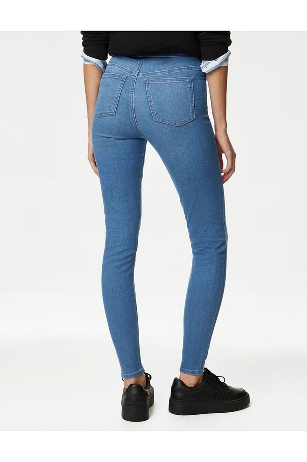 Yüksek Bel Jegging Jean Pantolon - 4