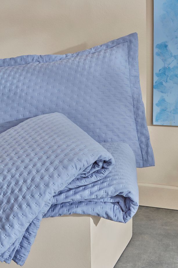 Breeze Soft Çift Kişilik Yatak Örtüsü İndigo - 8