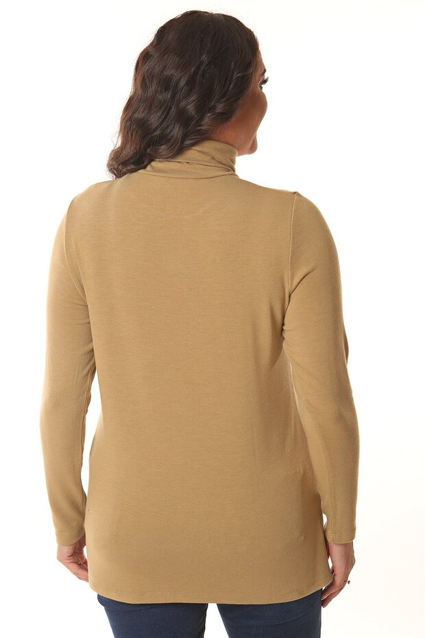 Balıkçı Yaka Bej Triko - 6