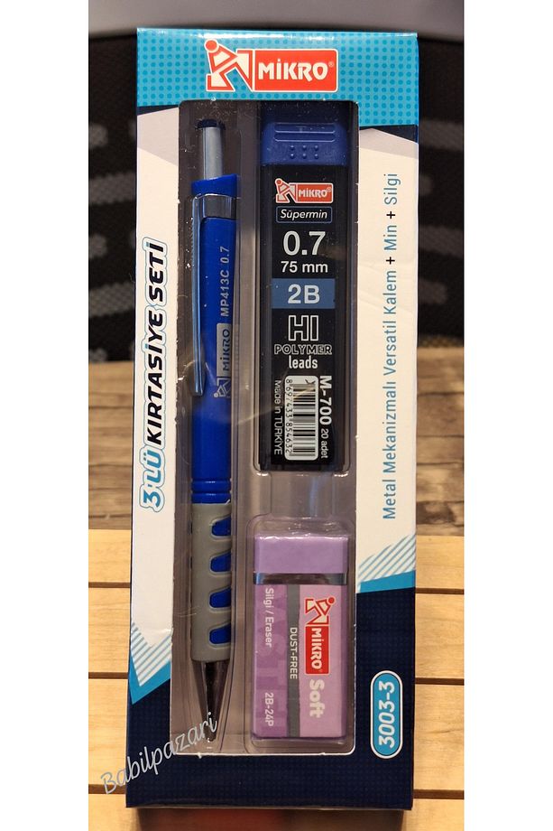 0.7 Mm 3'lü Set (Versatil Kalem+uç+silgi ) Set - 1