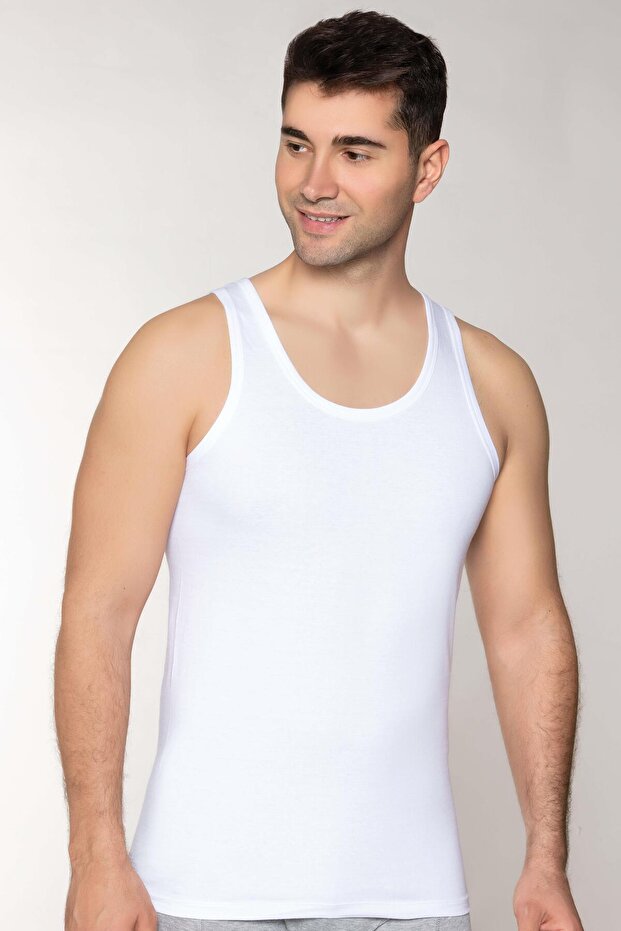 Men's White Combed Cotton Athlete - L Dowry