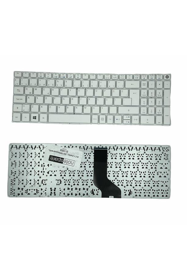 Acer ile Uyumlu Aspire NX-G3BEY-001, NX-G5FEY-001, NX-G6TEY-002 Notebook Klavye Beyaz TR - 1