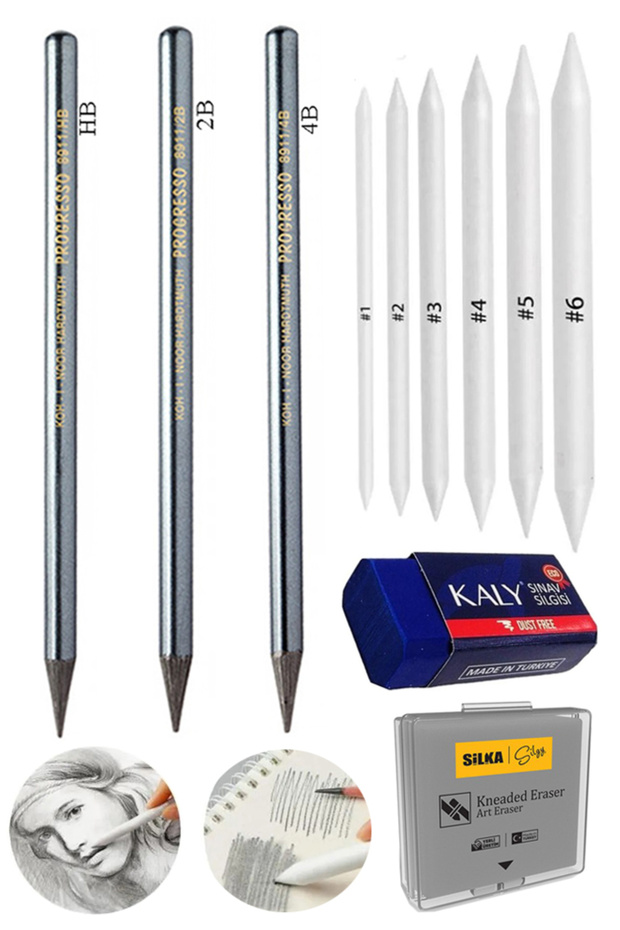 Without Wood Graffiti Pencil Graded Pencil Set 1 Pack Kohinoor Charcoal Pencil Fuzen Pencil for Sketching and Karak