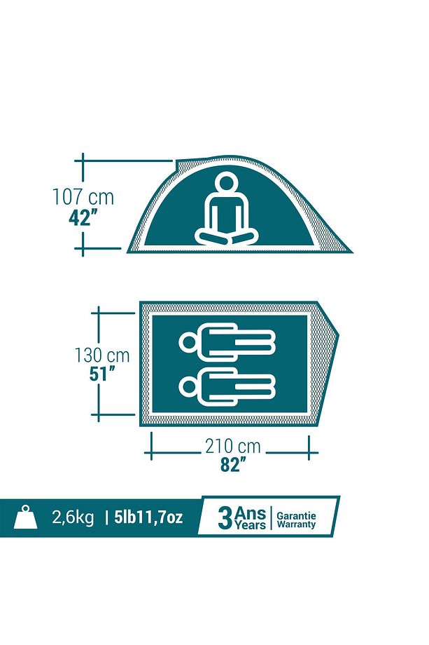 Quechua 2 Kişilik Kamp Çadırı - Mh100 - 2