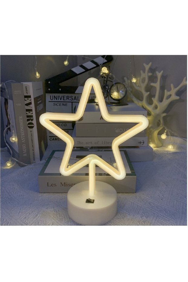 Star Neon Lamp, Yellow, 26X19, Surprise Gift