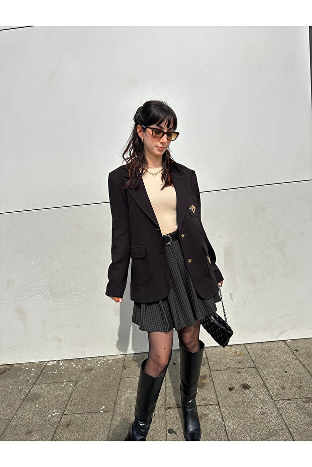 Arma Detaylı Blazer Ceket - 3