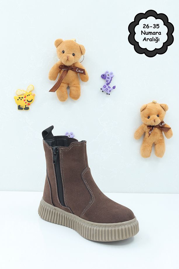 Unisex Sıcak Tutan Astarlı Chunky Kaymaz ve Rahat Taban Fuşya Kız Çocuk Kışlık Bot Kışlık Çocuk Bot - 1